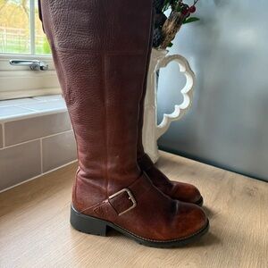 Clarks Rich Brown Leather Heeled Boots
